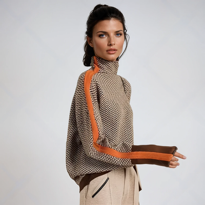 Vera™ | Col Montant Rayure Couture